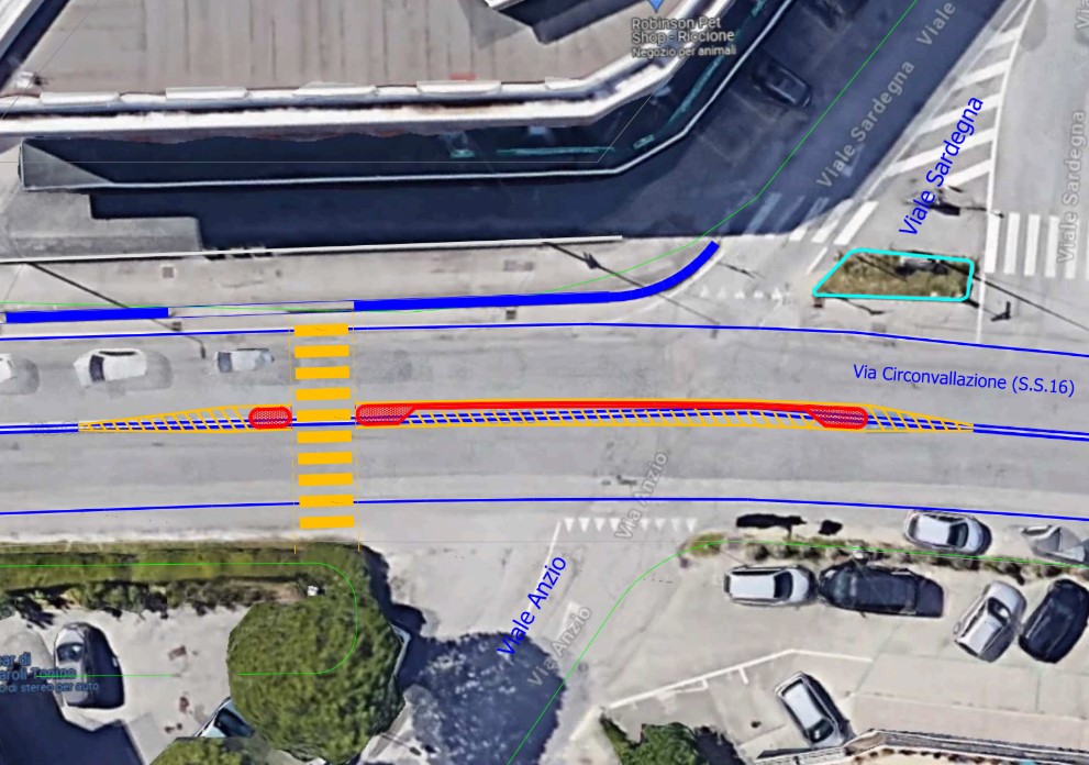 Messa in sicurezza dell’incrocio tra viale Circonvallazione e viale Sardegna: al via i lavori per un nuovo attraversamento pedonale protetto