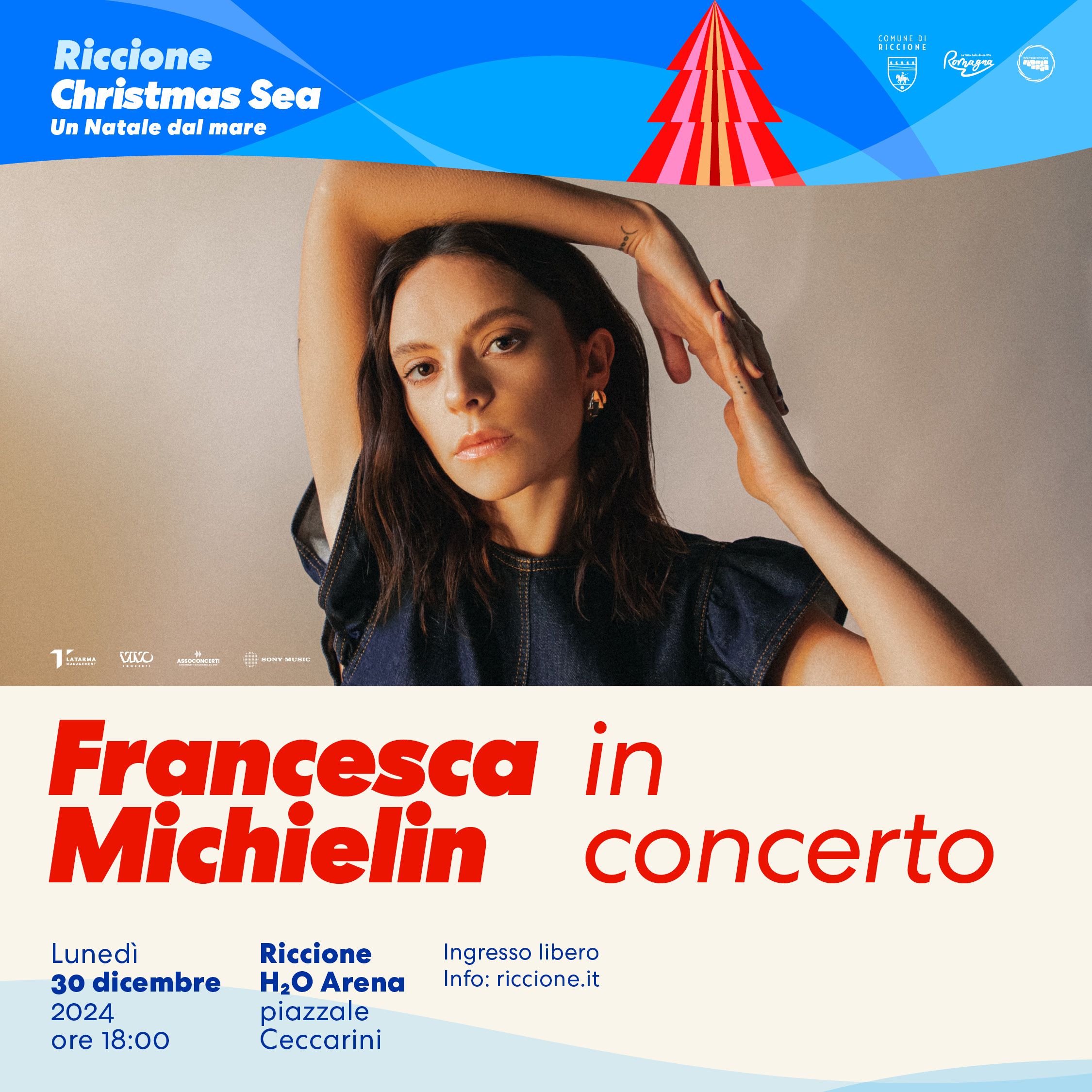 Francesca Michielin: “Riccione è bellissima anche d’inverno, sono felice di festeggiare lì il nuovo anno: non vedo l’ora di far cantare e ballare tutta la piazza” 